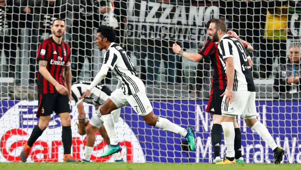 La Juventus celebra un gol ante el Milan