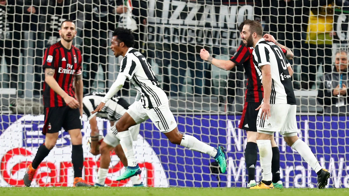 La Juventus celebra un gol ante el Milan