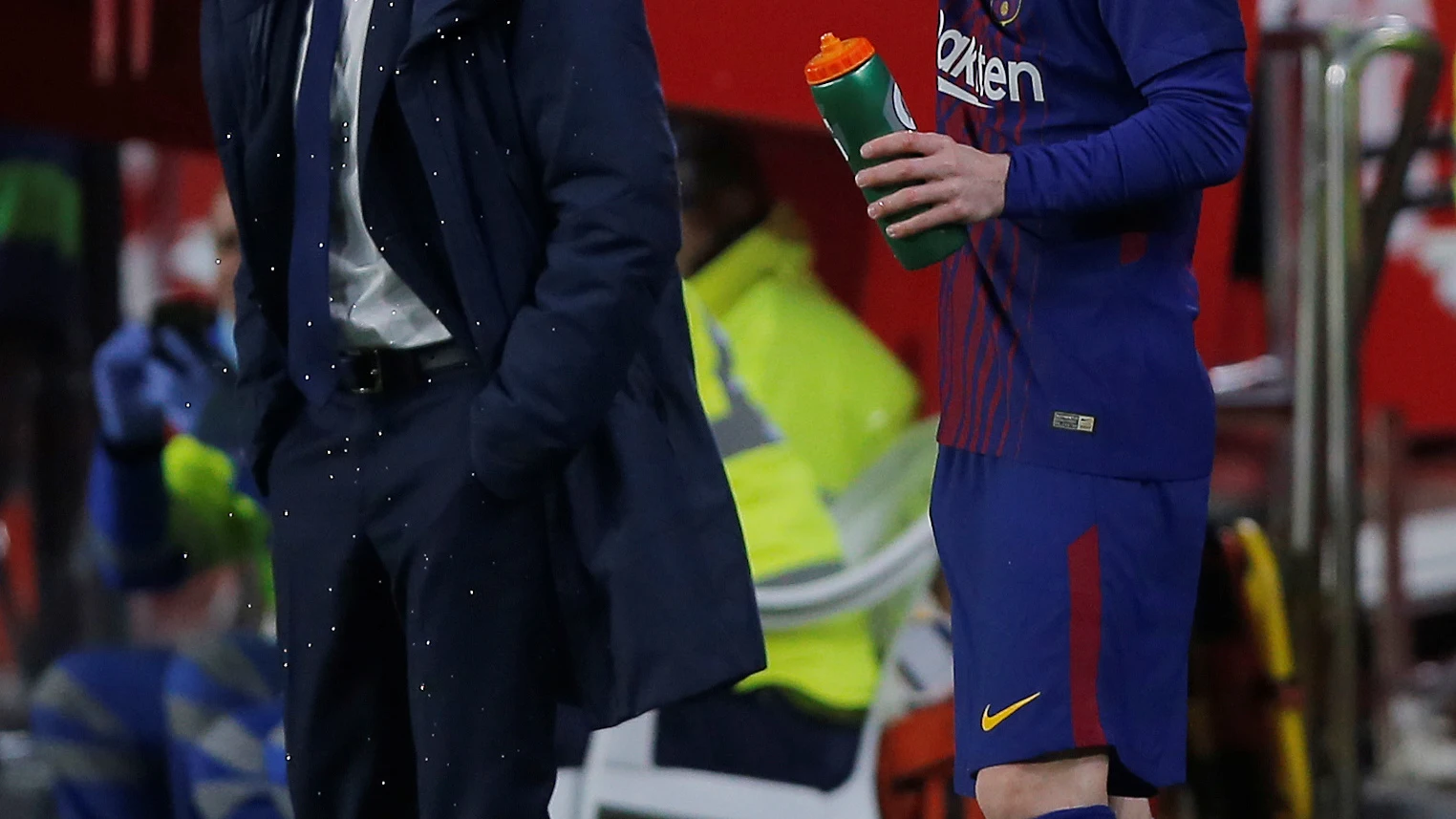 Ernesto Valverde, junto a Lionel Messi