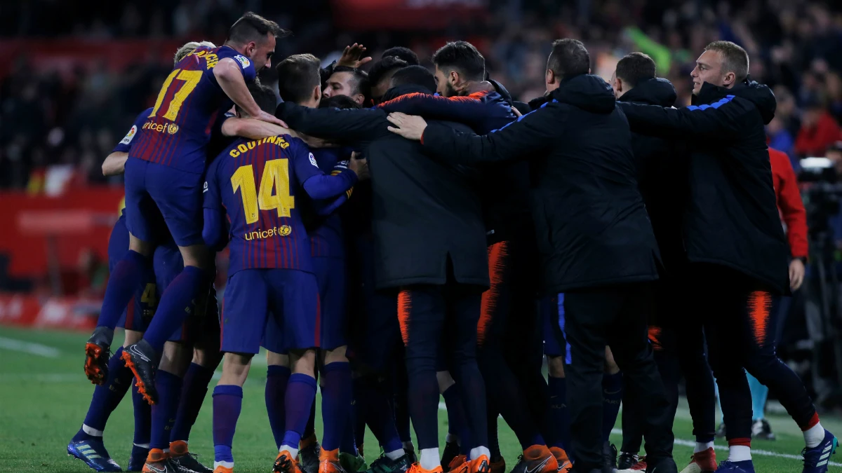 El Barcelona celebra una victoria