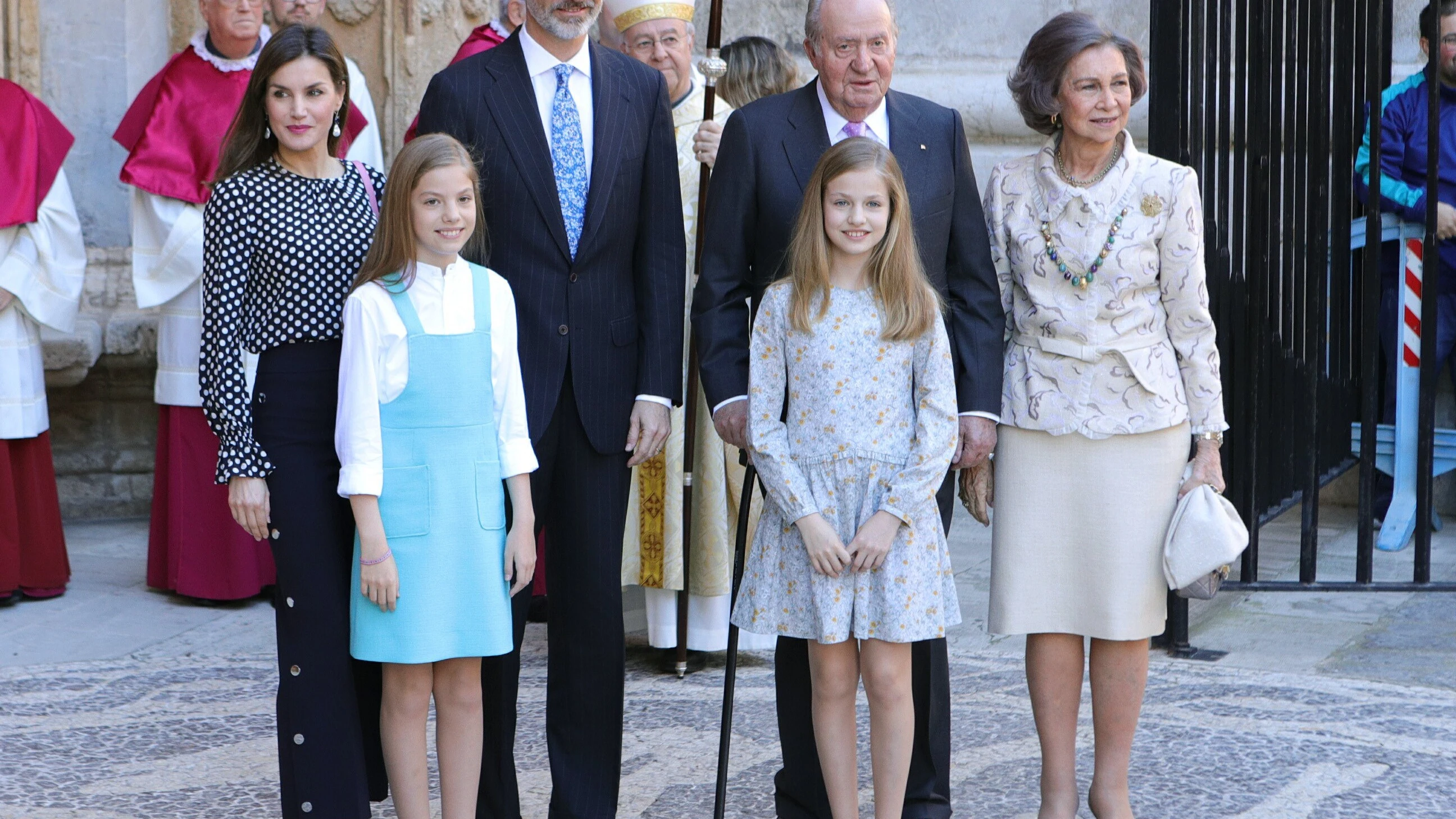 La familia real en la tradicional misa de Pascua de Palma