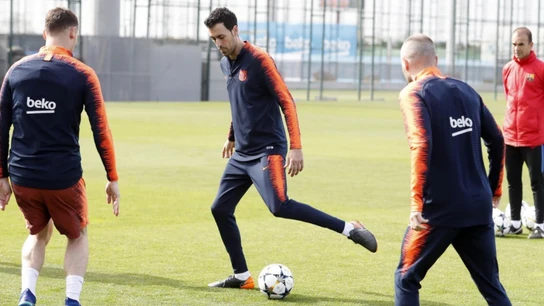 Busquets, en el entrenamiento del Barcelona Busquets, en el entrenamiento del Barcelona