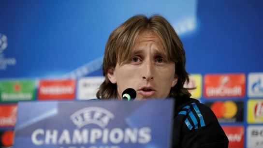Luka Modric, en rueda de prensa en Turín Luka Modric, en rueda de prensa en Turín