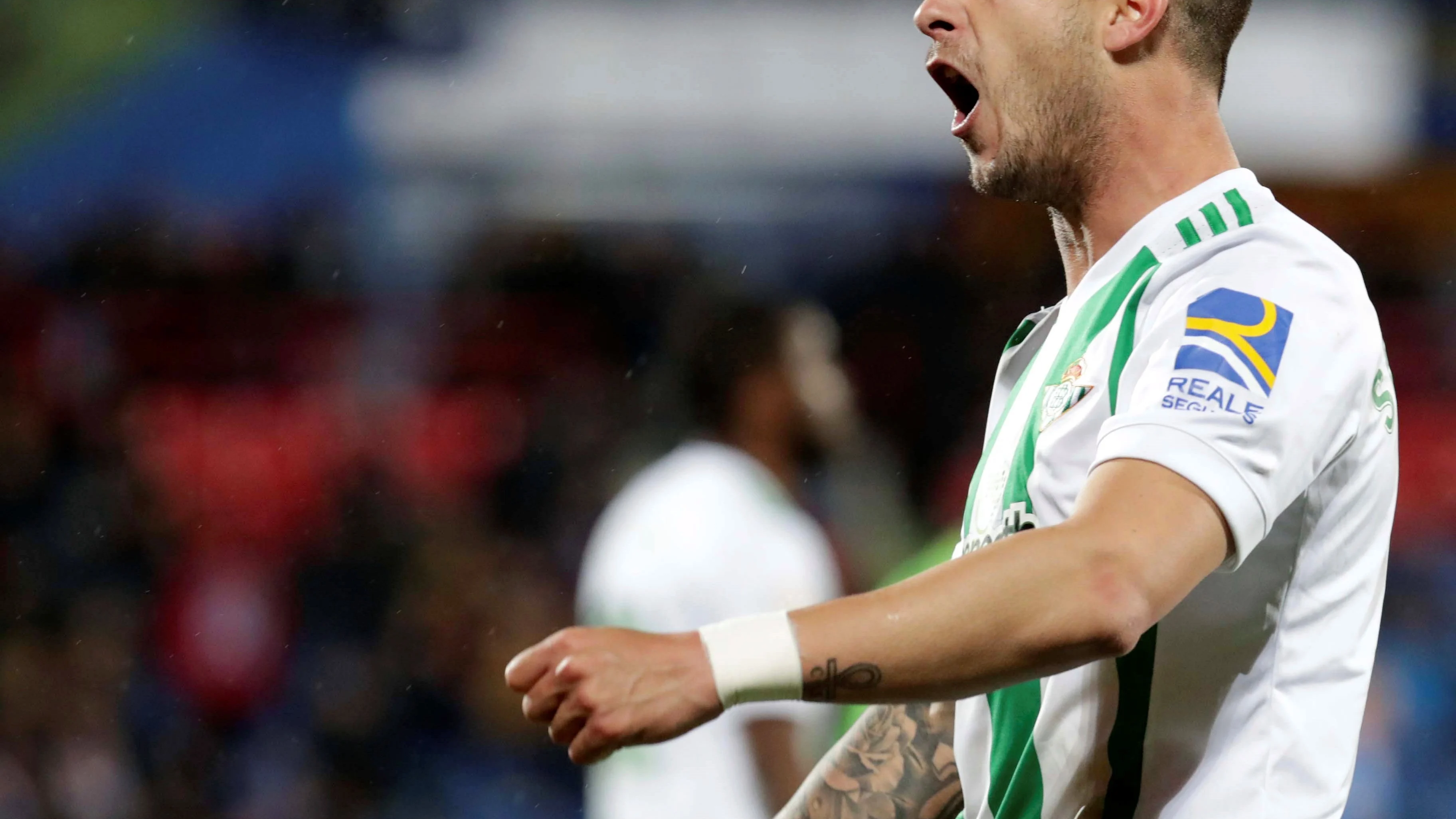 Sergio León celebra su gol contra el Getafe