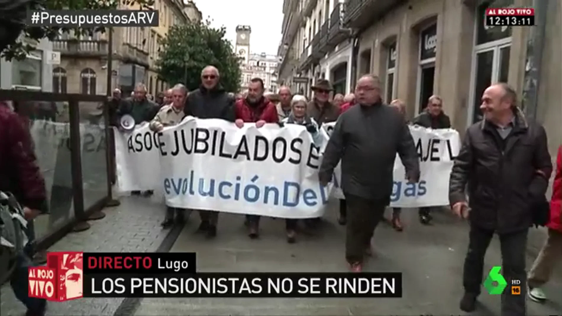 Pensionistas protestas en las calles de Lugo