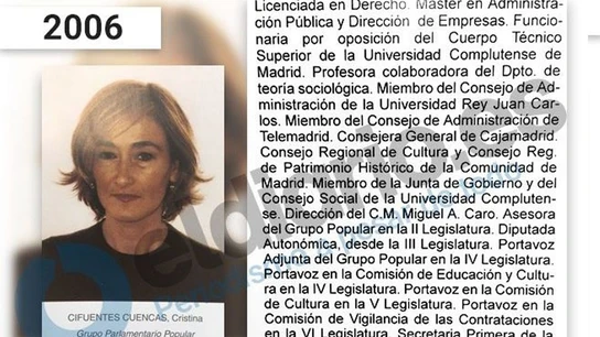 Currículum de Cifuentes en 2006 Currículum de Cifuentes en 2006