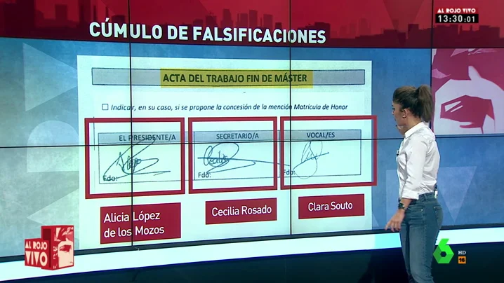 Documentos "reconstruidos", firmas falsas, notas que pasan de un no presentado a un notable… el cúmulo de falsificaciones en el máster de Cifuentes 