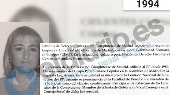 Currículum de Cifuentes en 1994 Currículum de Cifuentes en 1994