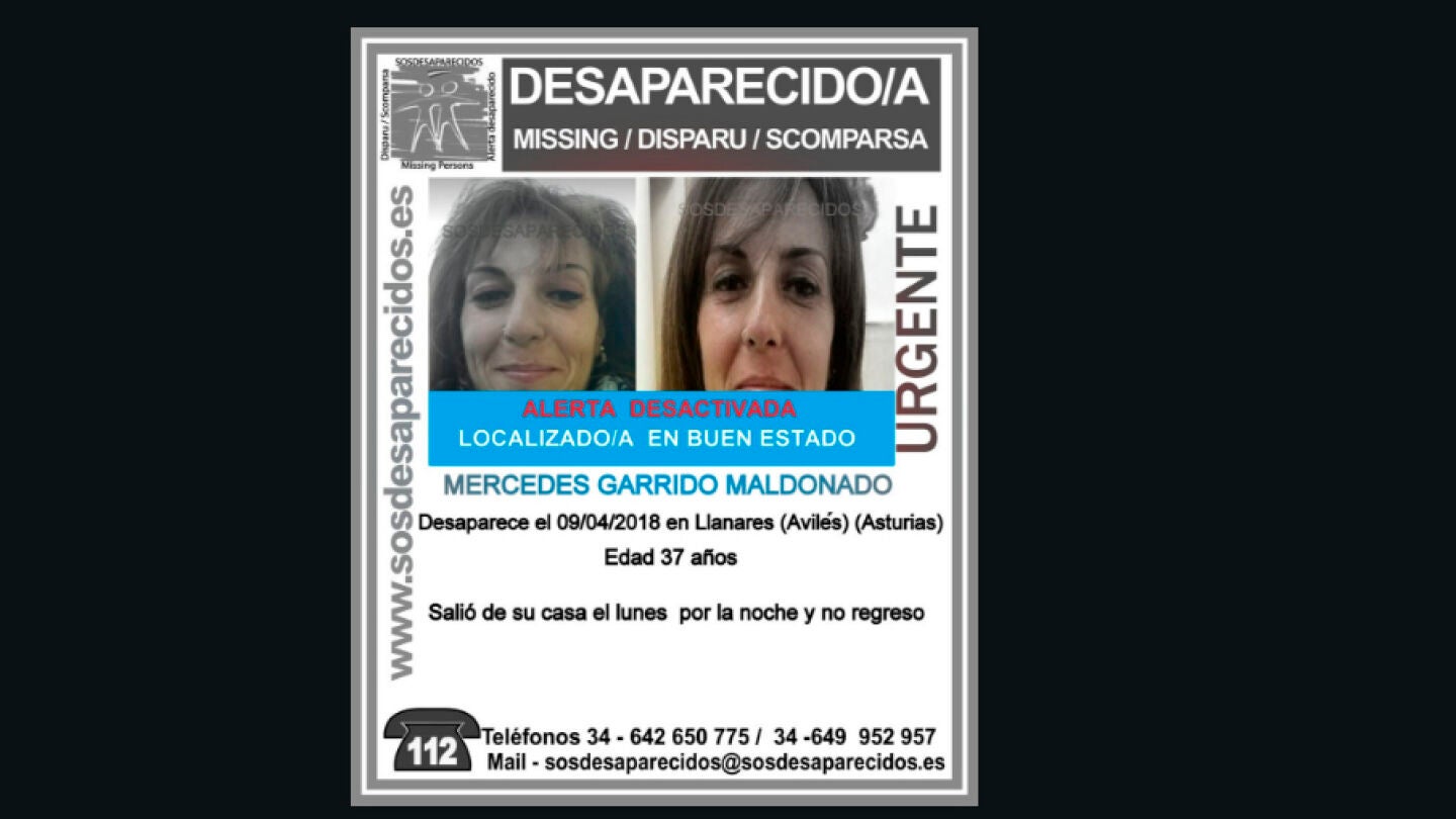 Aparece en buen estado Mercedes Garrido