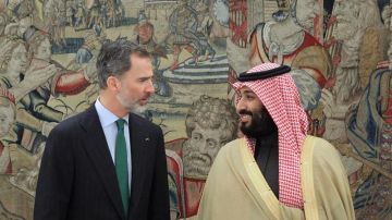 El rey Felipe recibe al príncipe heredero saudí, Mohamed bin Salmán, hoy en el Palacio de la Zarzuela