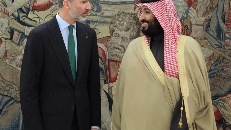 El rey Felipe recibe al príncipe heredero saudí, Mohamed bin Salmán, hoy en el Palacio de la Zarzuela