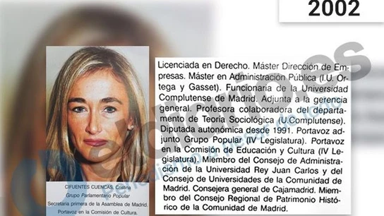 Currículum de Cifuentes en 2002 Currículum de Cifuentes en 2002