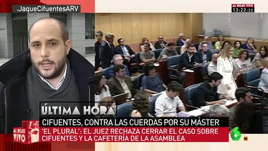 El juez rechaza cerrar el caso sobre Cifuentes y la cafetería de la Asamblea: "Por si no tenía suficiente con el máster" El juez rechaza cerrar el caso sobre Cifuentes y la cafetería de la Asamblea: "Por si no tenía suficiente con el máster"