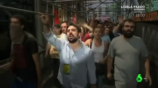 Ramón Espinar durante una manifestación Ramón Espinar durante una manifestación