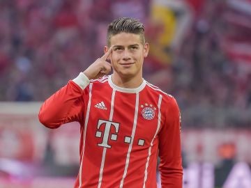 James, en un partido con el Bayern James, en un partido con el Bayern