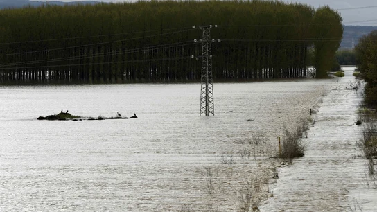 Lugar cercano a la localidad de Castejón donde se han roto los diques que se encontraban en el margen de rio Lugar cercano a la localidad de Castejón donde se han roto los diques que se encontraban en el margen de rio