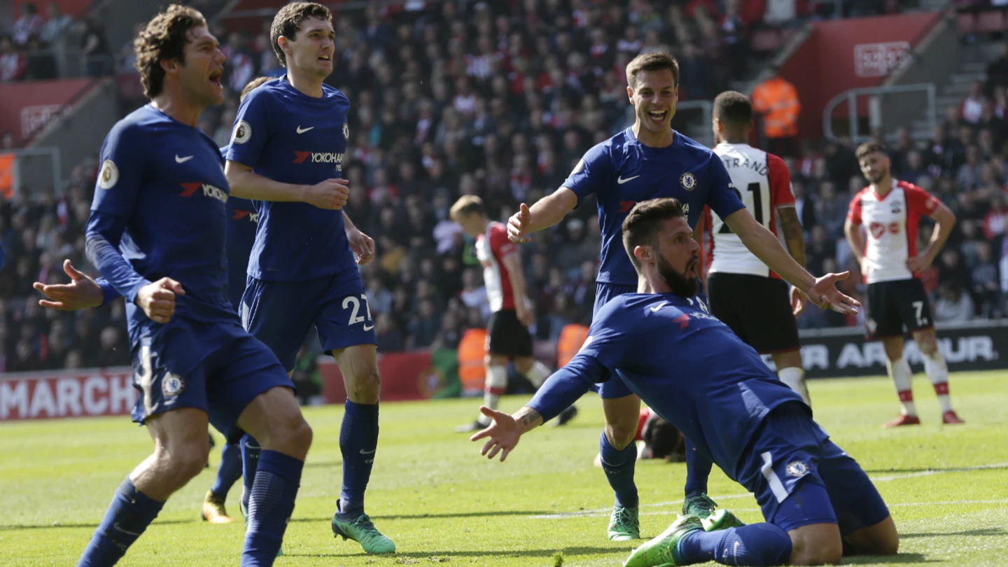 Giroud celebra un gol Giroud celebra un gol