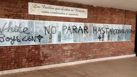 El cementerio civil de La Barranca, en Lardero (La Rioja) ha amanecido con varias pintadas El cementerio civil de La Barranca, en Lardero (La Rioja) ha amanecido con varias pintadas