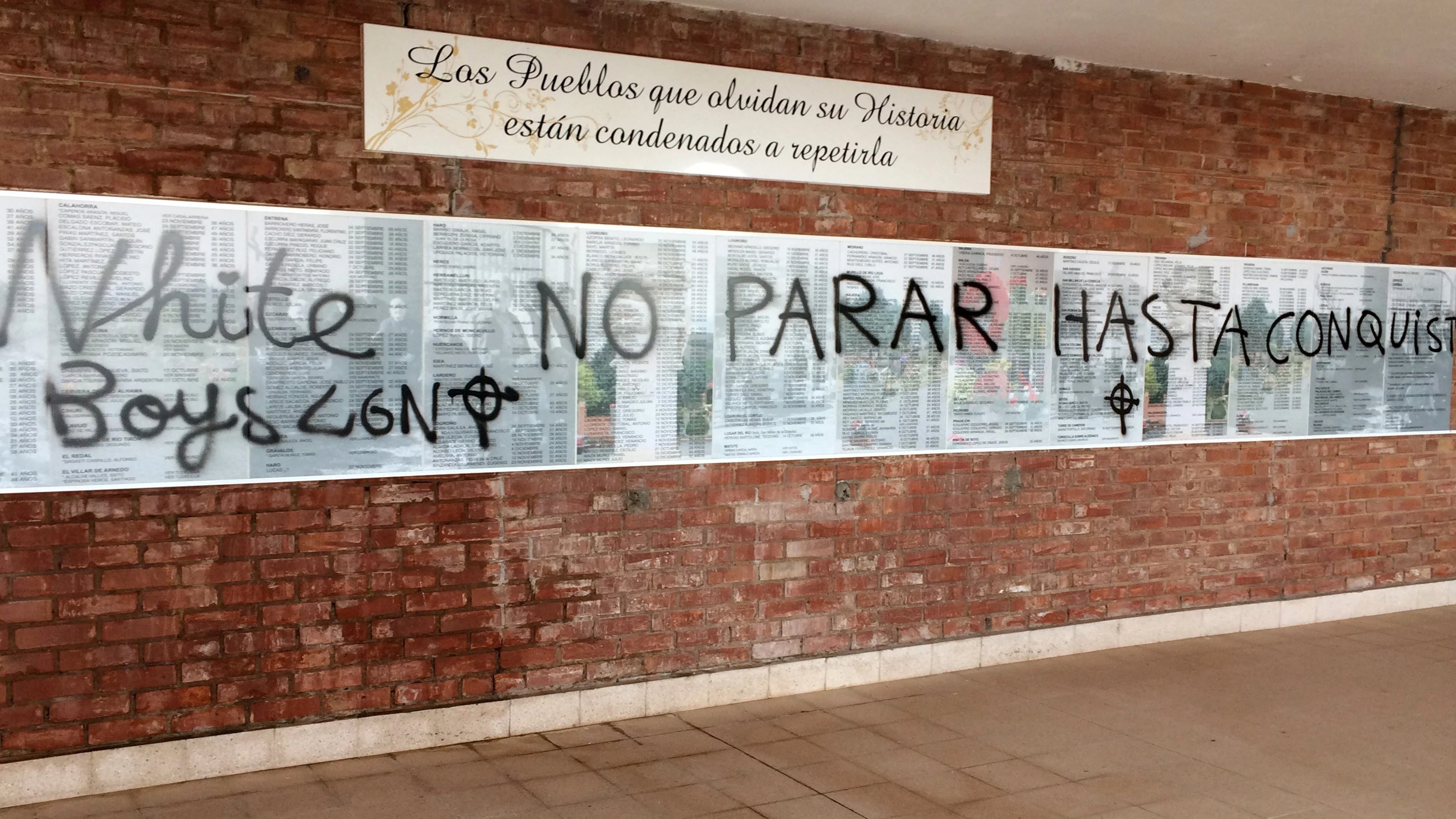 El cementerio civil de La Barranca, en Lardero (La Rioja) ha amanecido con varias pintadas 