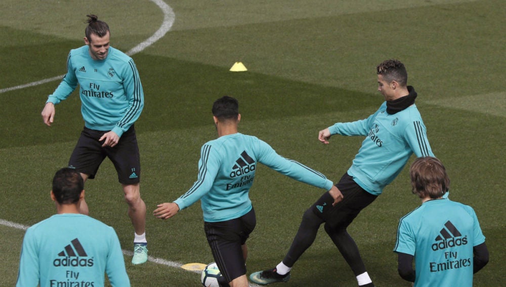 Ronaldo y Bale, en un entrenamiento del Real Madrid