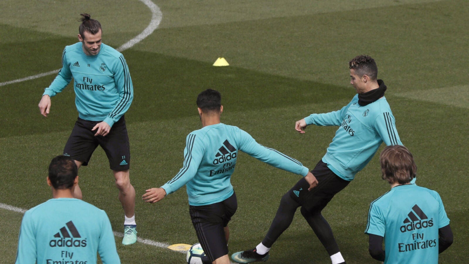 Ronaldo y Bale, en un entrenamiento del Real Madrid