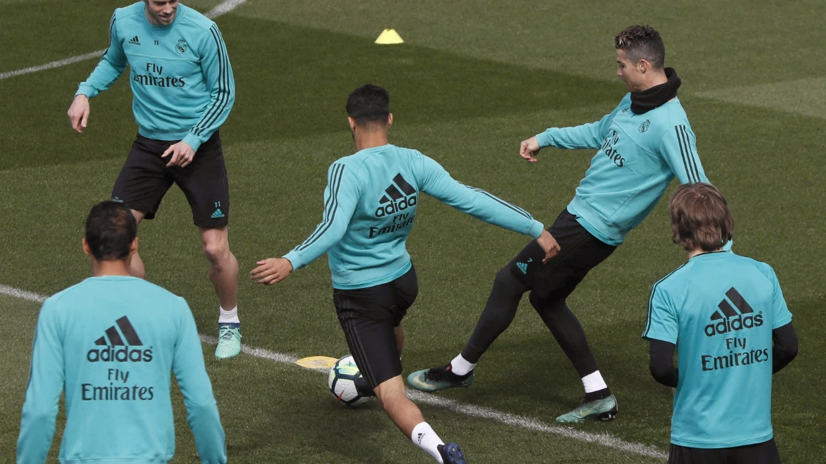 Ronaldo y Bale, en un entrenamiento del Real Madrid