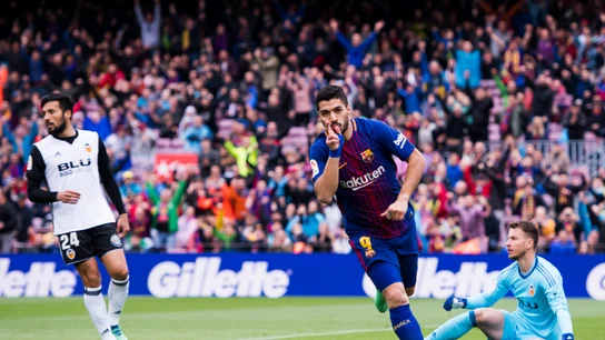 Luis Suárez celebra un gol Luis Suárez celebra un gol