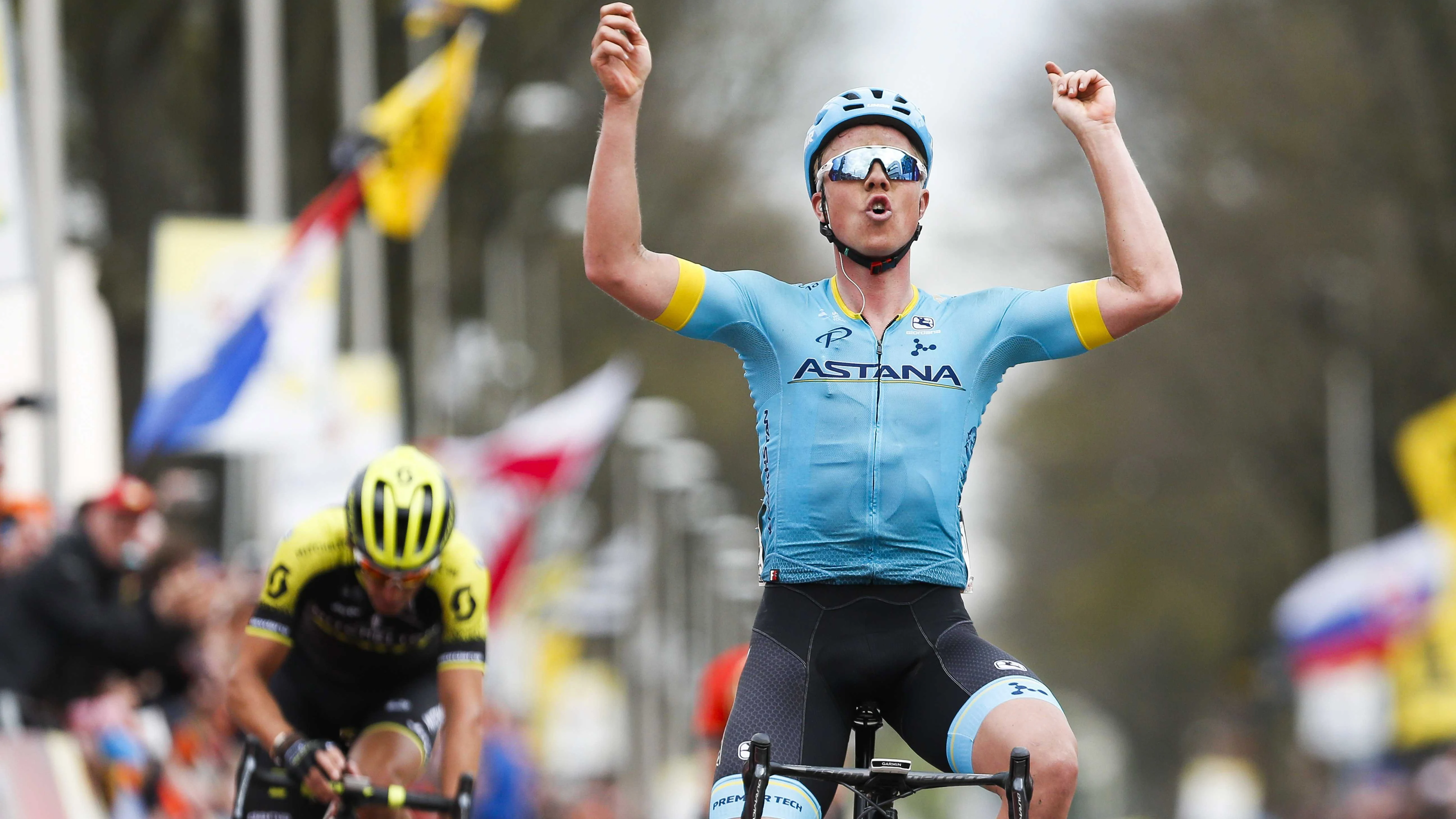 Michael Valgren Andersen celebra su victoria en la Amstel Gold Race Michael Valgren Andersen celebra su victoria en la Amstel Gold Race