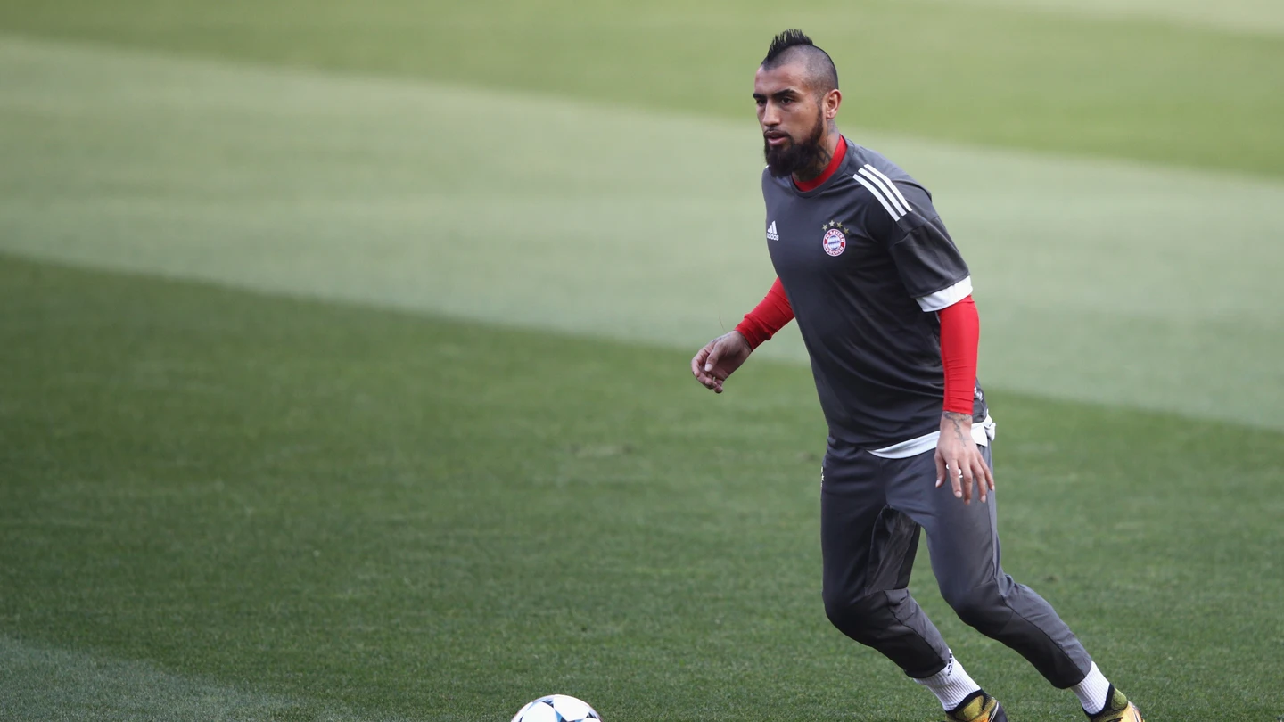 Arturo Vidal, en un entrenamiento del Bayern Arturo Vidal, en un entrenamiento del Bayern