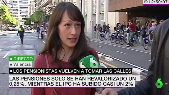 Mar Cruz, manifestante en las movilizaciones de los pensionistas Mar Cruz, manifestante en las movilizaciones de los pensionistas