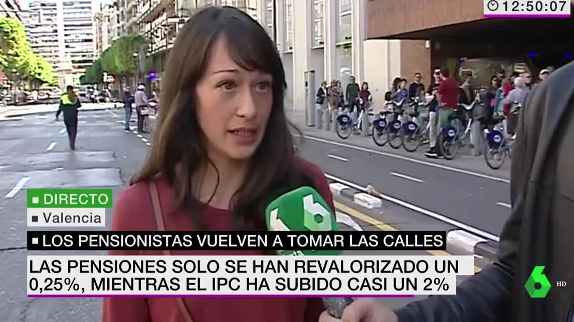 Mar Cruz, manifestante en las movilizaciones de los pensionistas