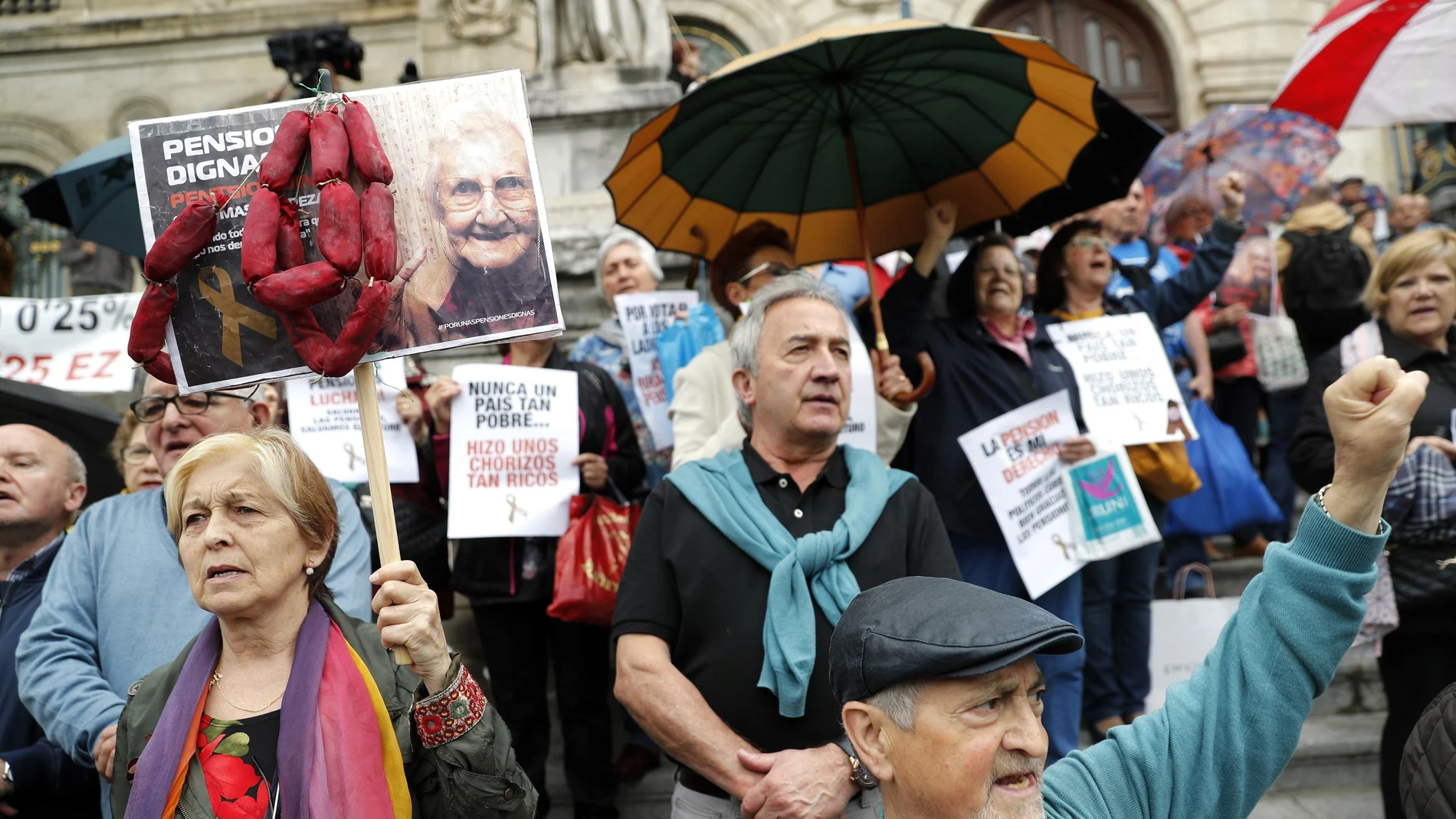 Protesta de pensionistas en Bilbao