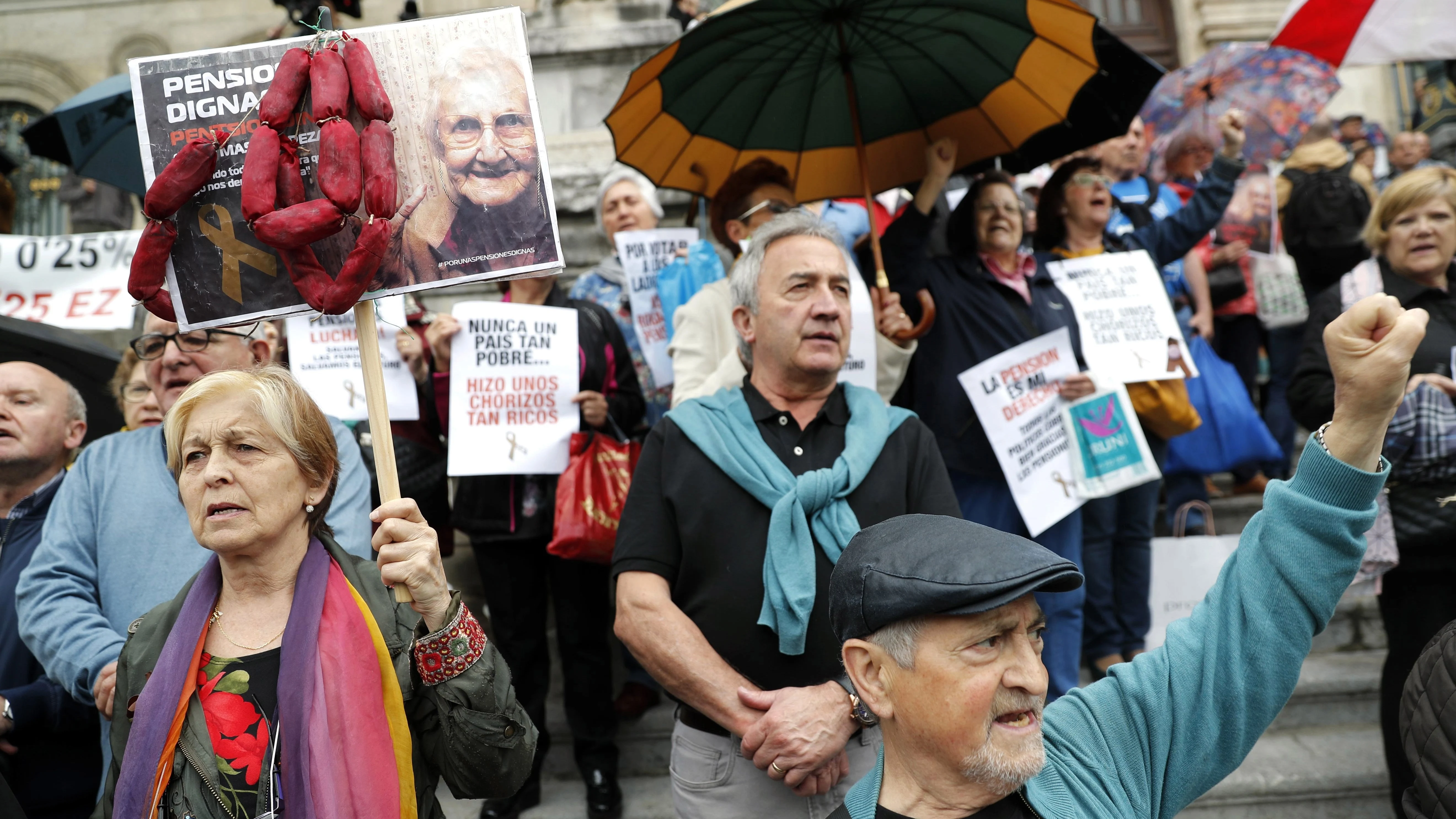 Protesta de pensionistas en Bilbao