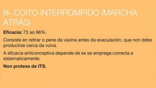El folleto donde se recomienda la marcha atrás como método anticonceptivo El folleto donde se recomienda la marcha atrás como método anticonceptivo