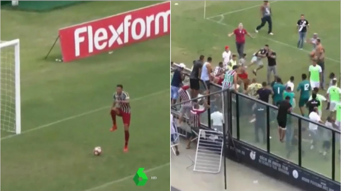 El 'baile' de la provocación del delantero del Fluminense El 'baile' de la provocación del delantero del Fluminense