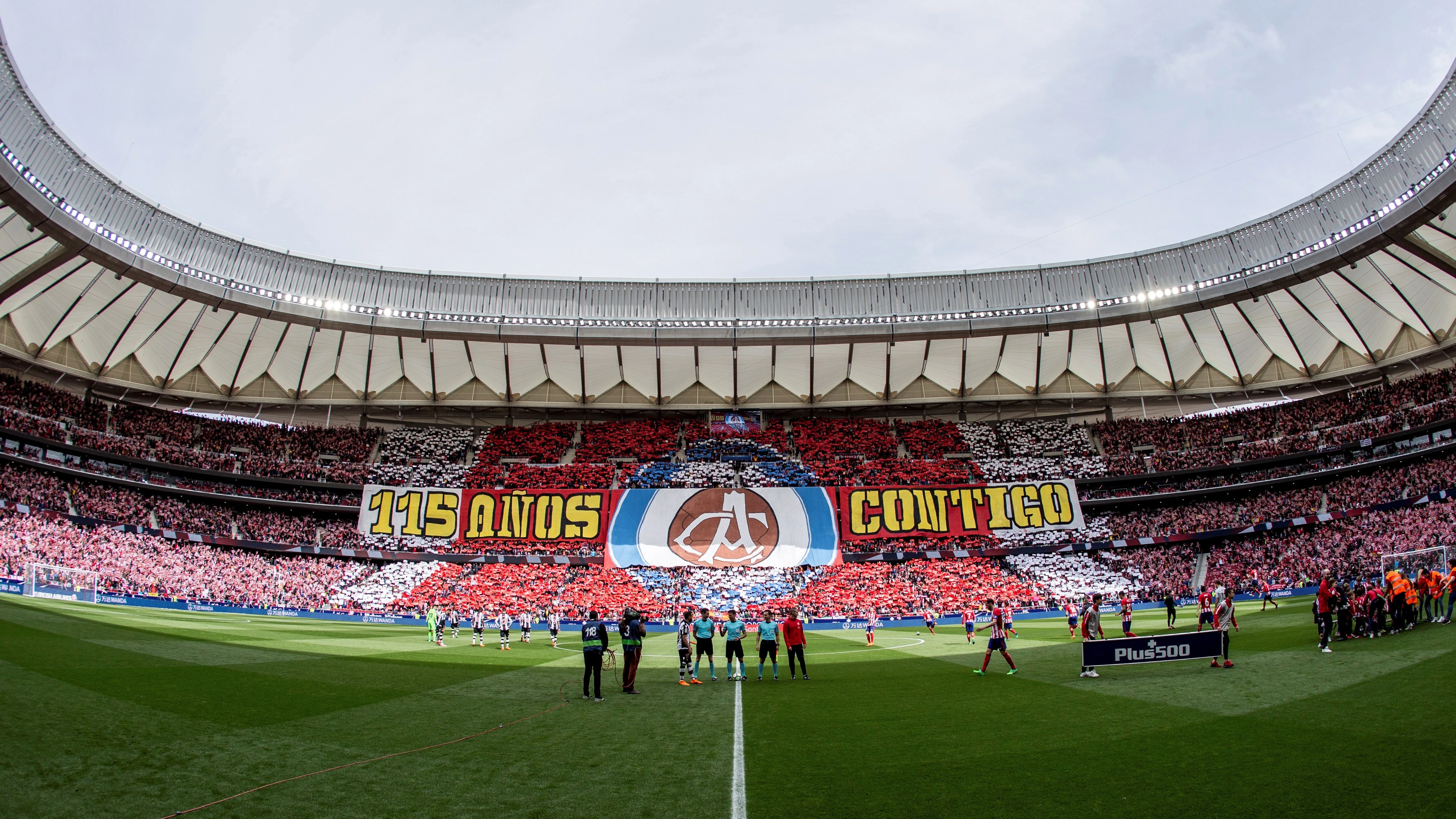 Tifo de los 115 años de historia del Atlético