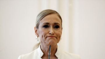 Cristina Cifuentes antes de anunciar su dimisión