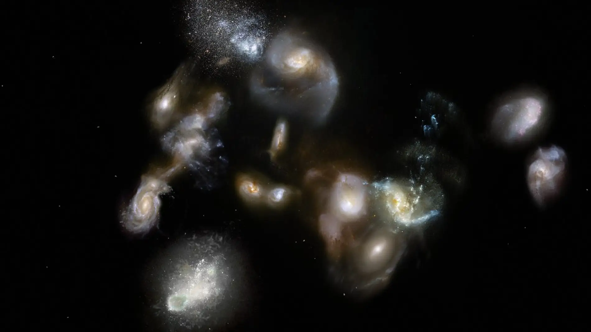 Megafusiones de antiguas galaxias