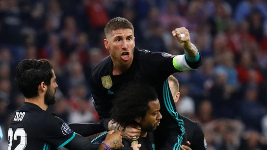 Sergio Ramos celebra uno de los goles del Madrid Sergio Ramos celebra uno de los goles del Madrid