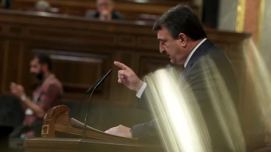 El portavoz del PNV Aitor Esteban, durante su intervención en el pleno del Congreso El portavoz del PNV Aitor Esteban, durante su intervención en el pleno del Congreso