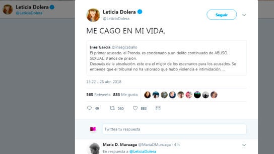 Leticia Dolera tras conocer la sentencia a 'La Manada'