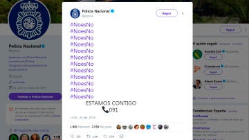 El tuit de la Policía Nacional tras la sentencia a La Manada
