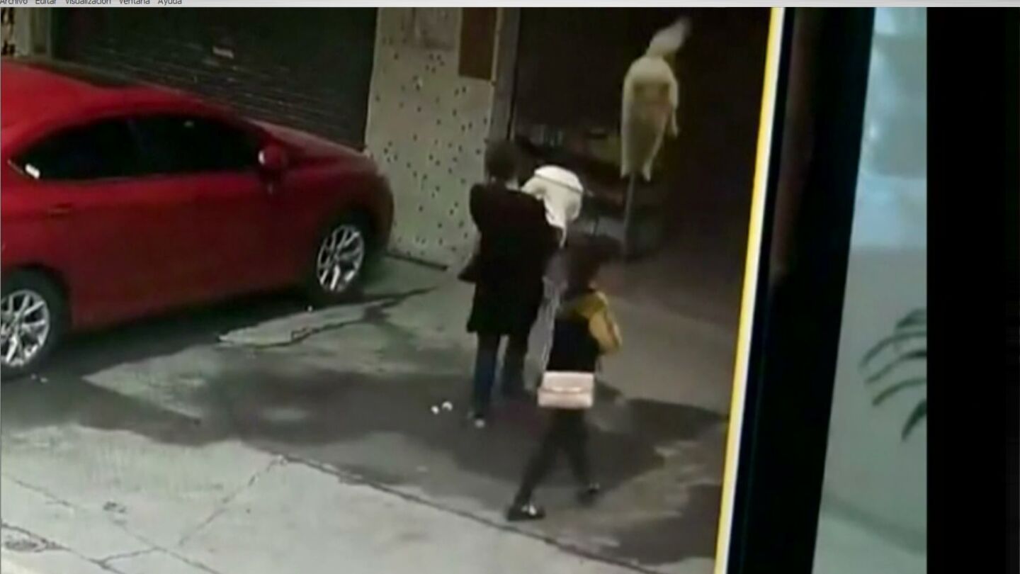 Perro cae en la cabeza de una mujer en China