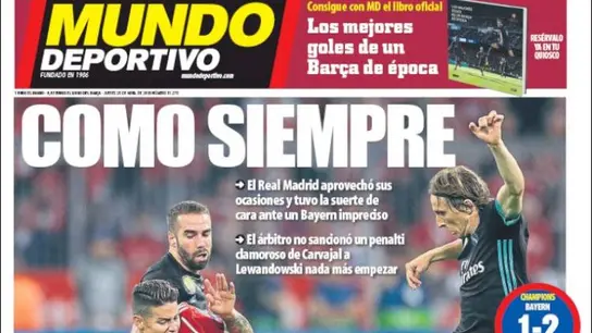 Portada del 'Mundo Deportivo' Portada del 'Mundo Deportivo'