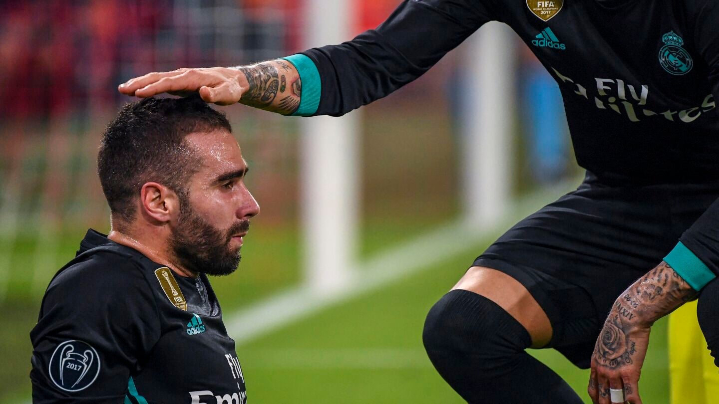 Carvajal, tras sufrir una lesi&oacute;n ante el Bayern