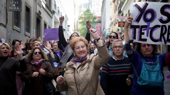Imagen de archivo de una movilización feminista en Madrid tras la sentencia de La Manada Imagen de archivo de una movilización feminista en Madrid tras la sentencia de La Manada