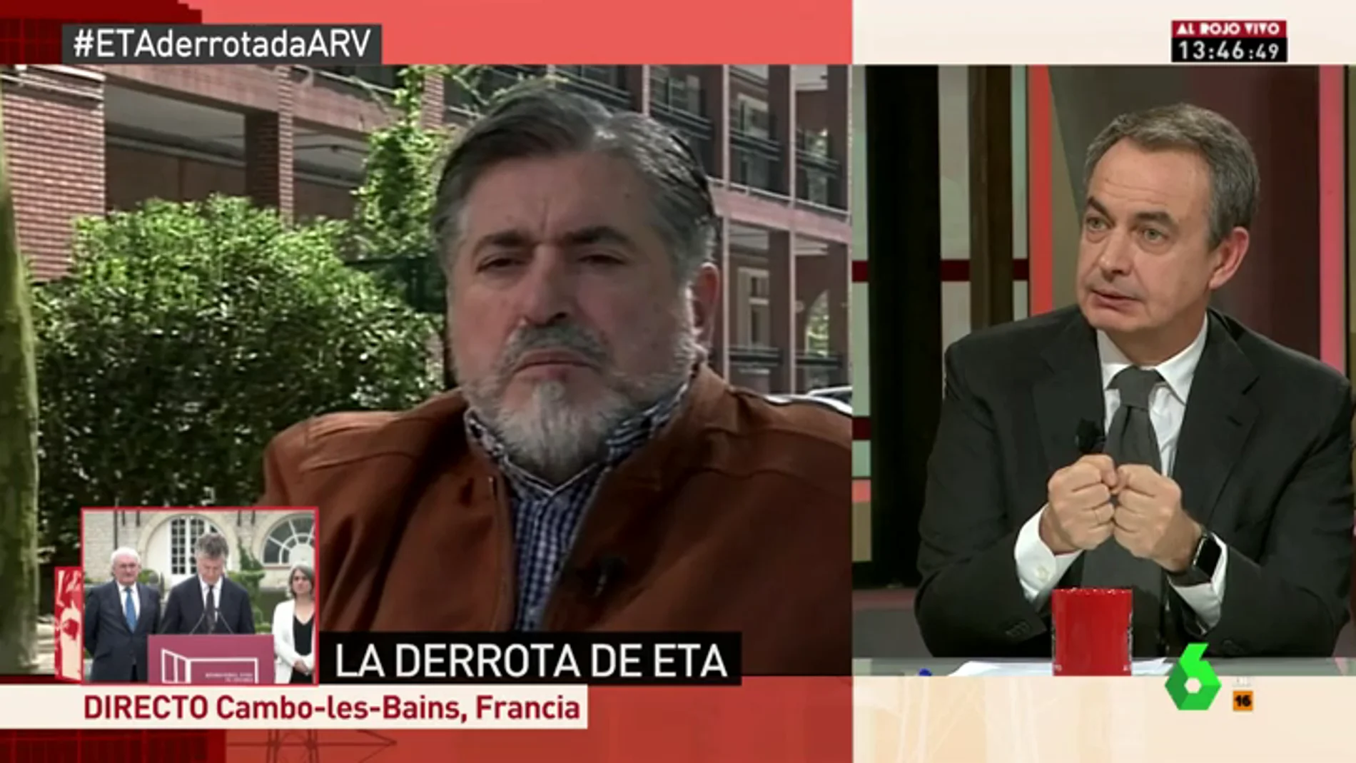 Zapatero: "Eguiguren es uno de los grandes héroes del país contra ETA, como lo son los guardias civiles"