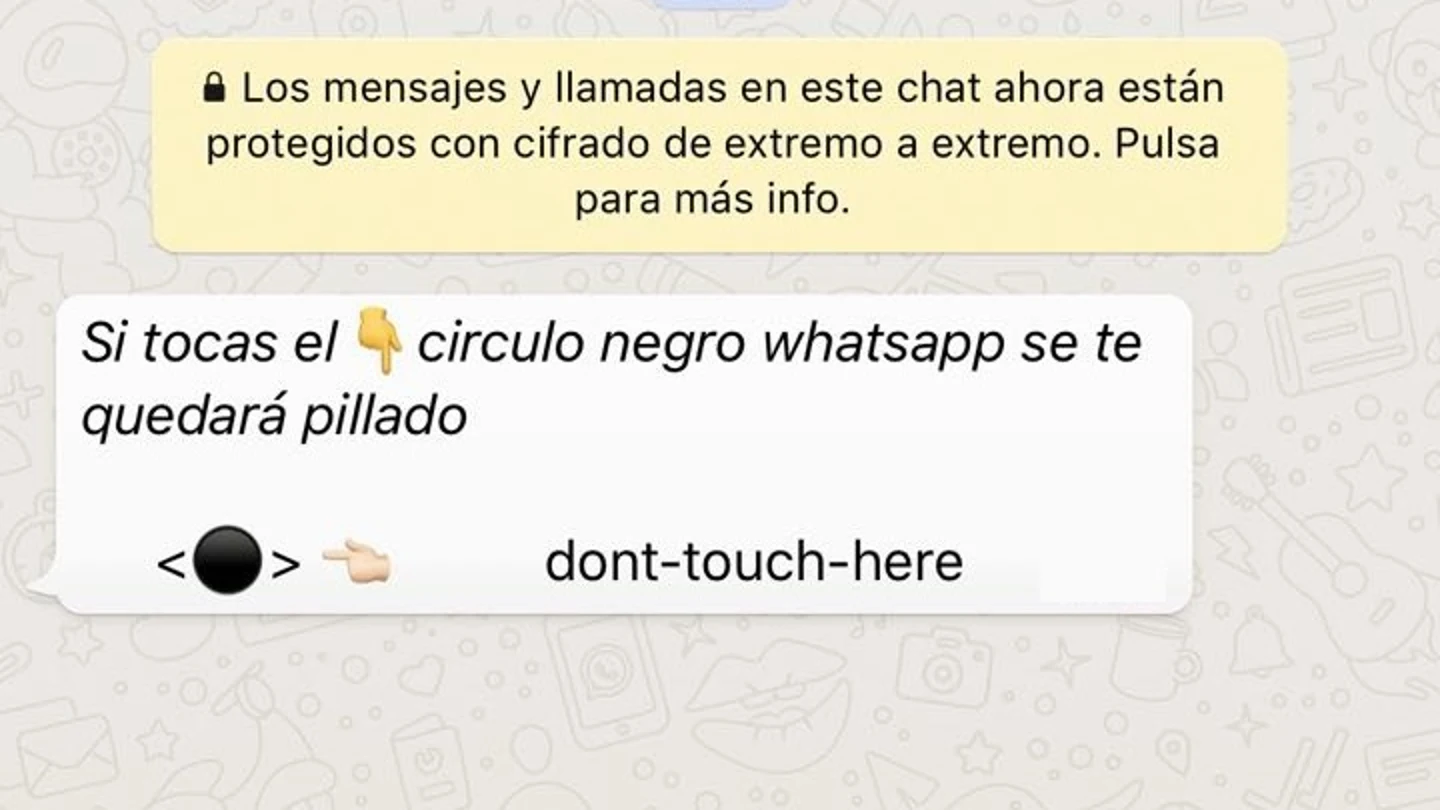 La broma del círculo negro que circula por WhatsApp La broma del círculo negro que circula por WhatsApp