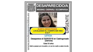  Îmagen de búsqueda de la joven desaparecida en Castrogonzalo, Zamora
