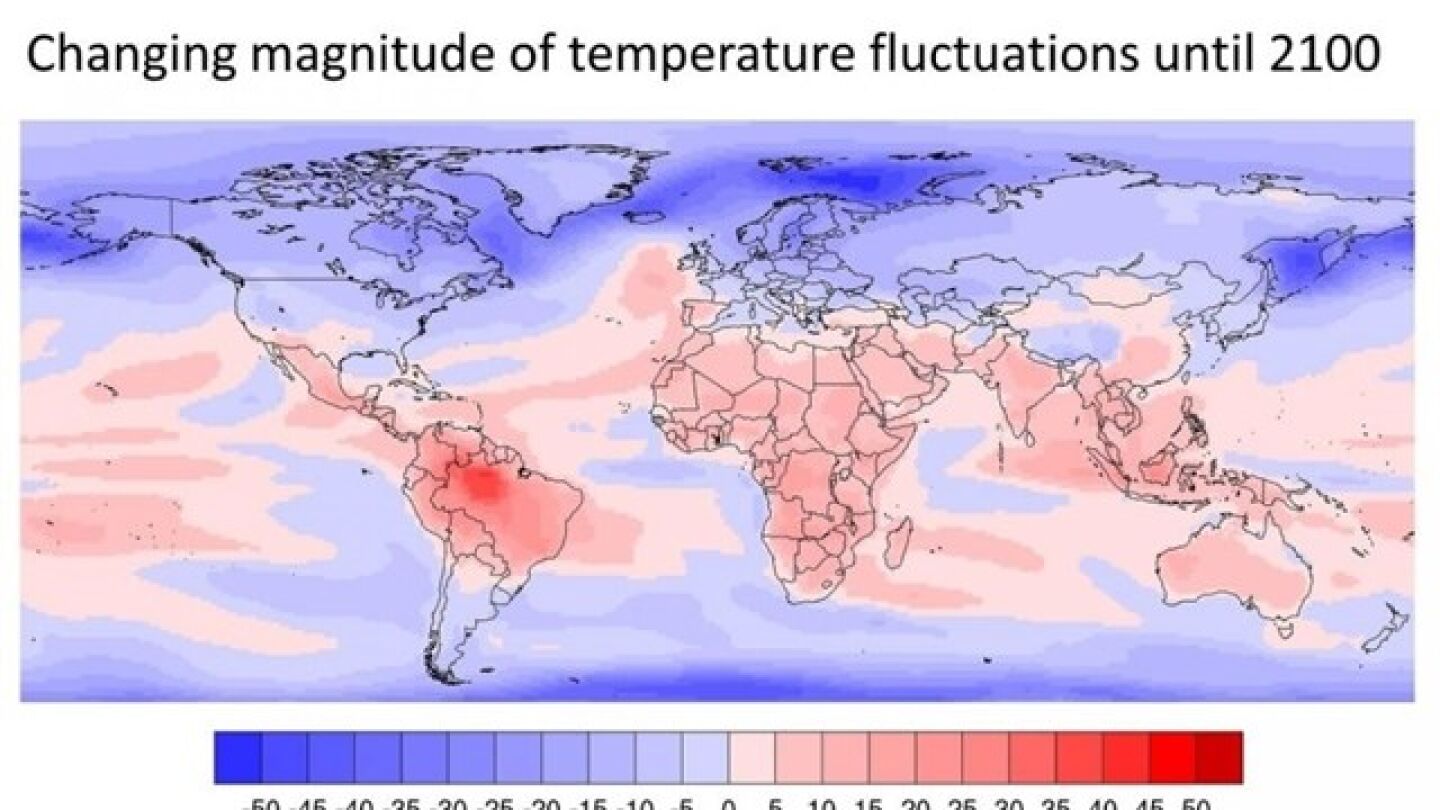 Gr&aacute;fico de c&oacute;mo afecta el calentamiento global